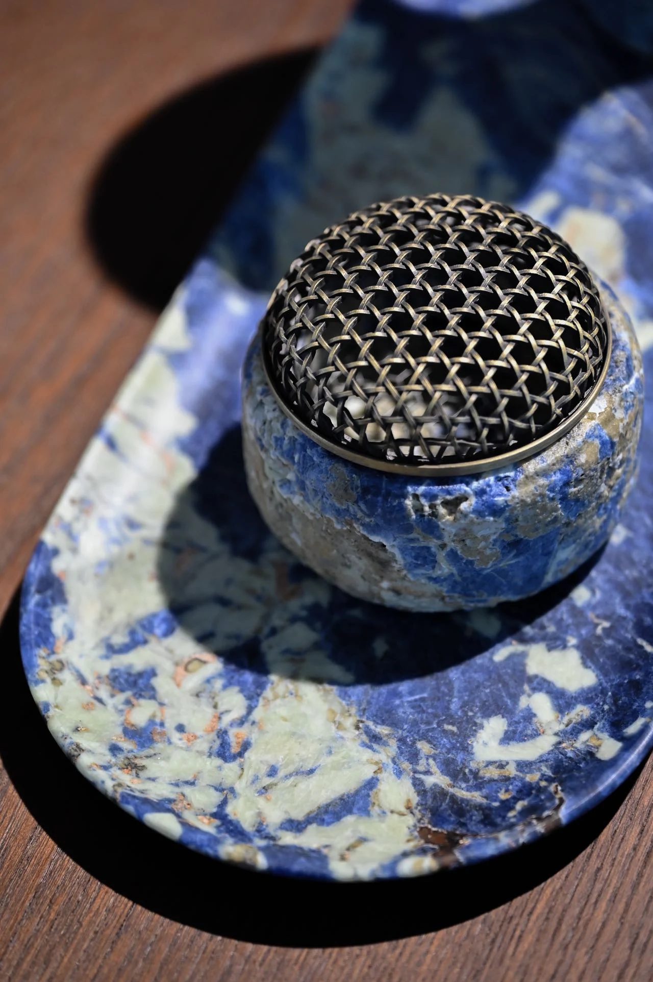 Custom blue stone incense holder and tray